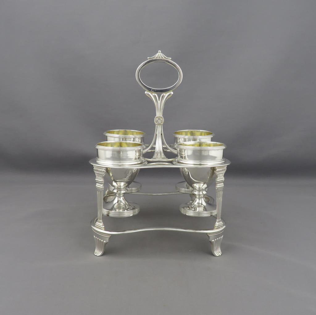 George III Sterling Silver Egg Cruet - JH Tee Antiques