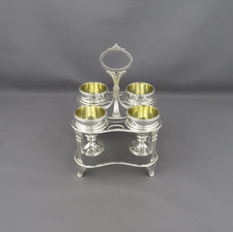 George III Sterling Silver Egg Cruet - JH Tee Antiques