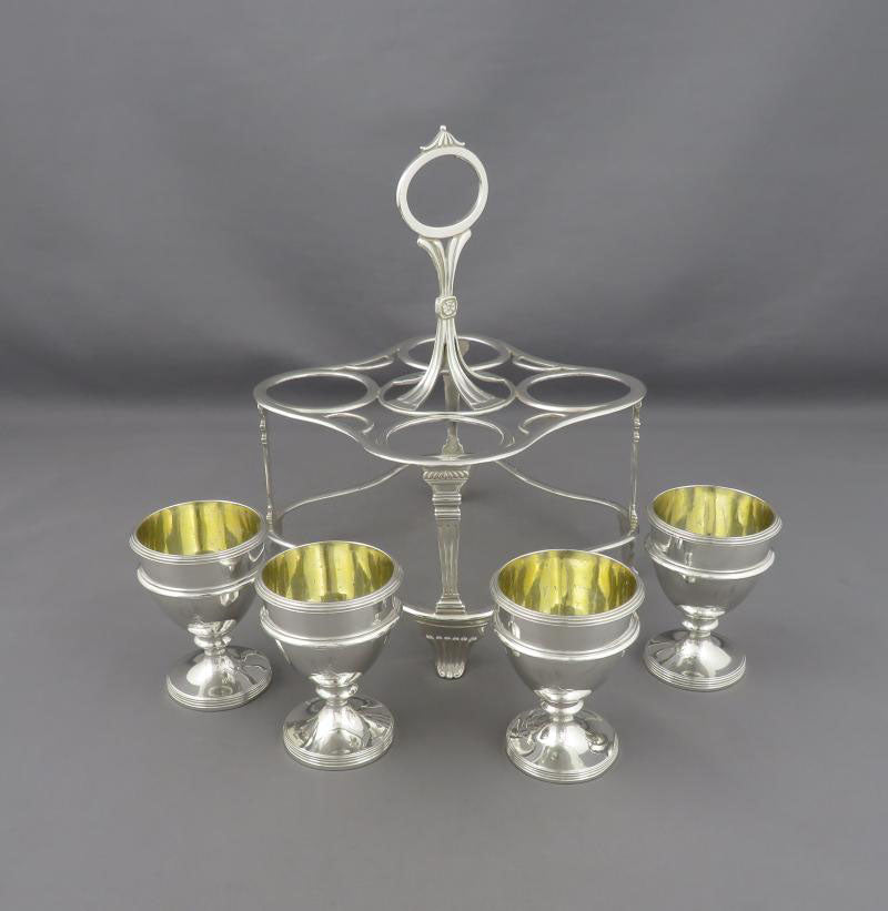 George III Sterling Silver Egg Cruet - JH Tee Antiques