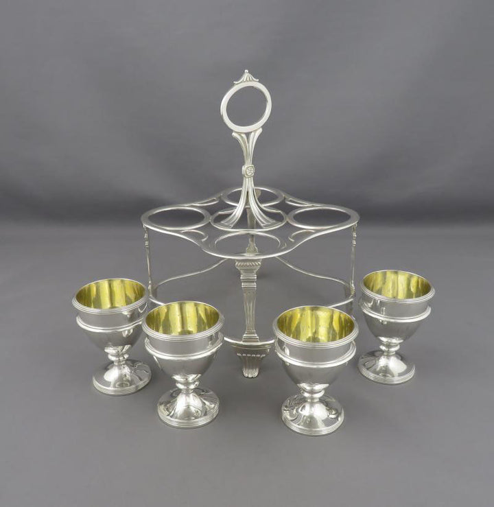 George III Sterling Silver Egg Cruet - JH Tee Antiques