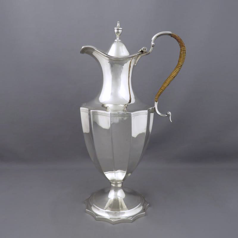 George III Sterling Silver Hot Water Jug - JH Tee Antiques