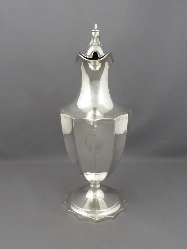 George III Sterling Silver Hot Water Jug - JH Tee Antiques