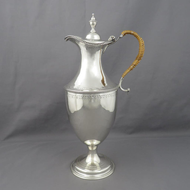 George III Sterling Silver Hot Water Jug - JH Tee Antiques