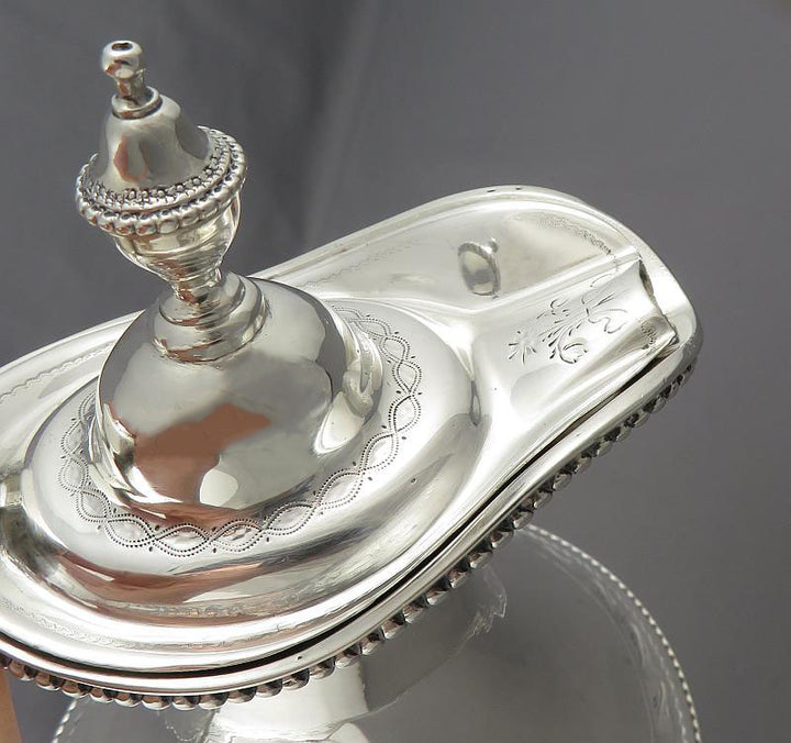 George III Sterling Silver Hot Water Jug - JH Tee Antiques