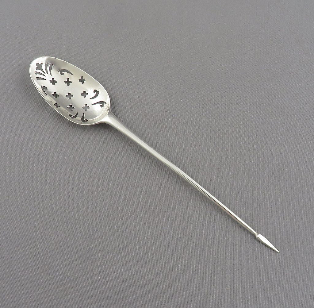 George III Silver Mote Spoon - JH Tee Antiques