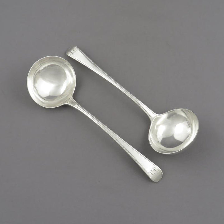 George III Sterling Silver Sauce Ladles - JH Tee Antiques