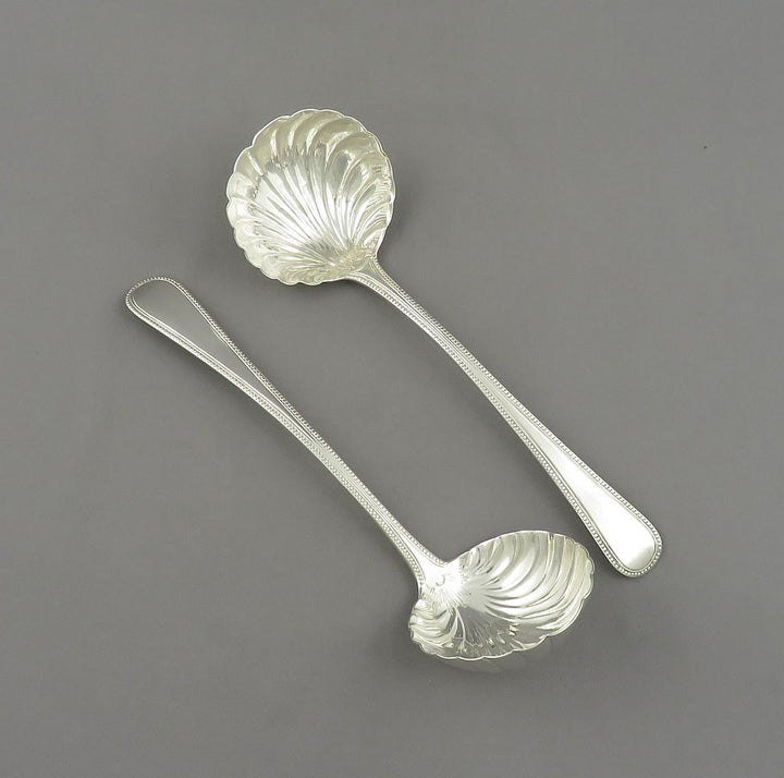 George III Sterling Silver Sauce Ladles - JH Tee Antiques