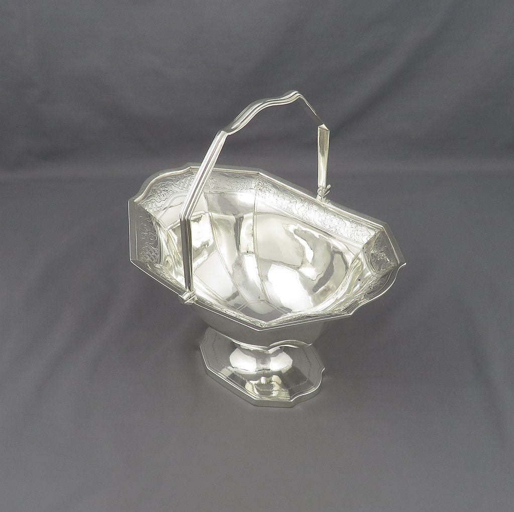 George III Silver Sugar Basket - JH Tee Antiques