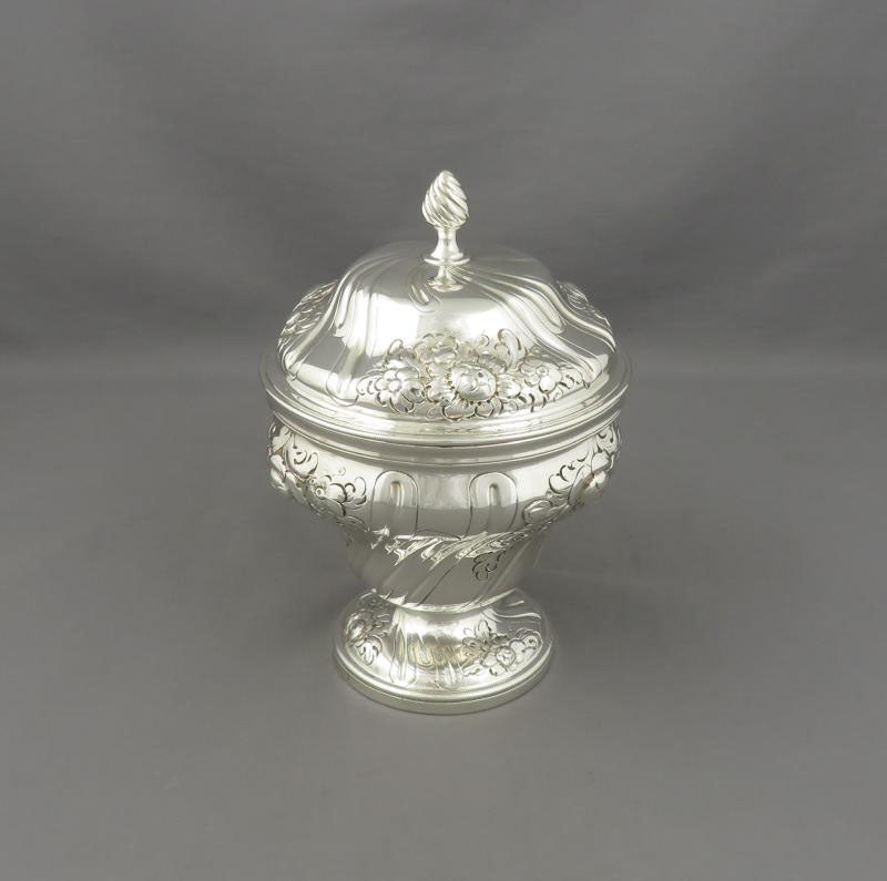 George III Rococo Silver Sugar Bowl - JH Tee Antiques