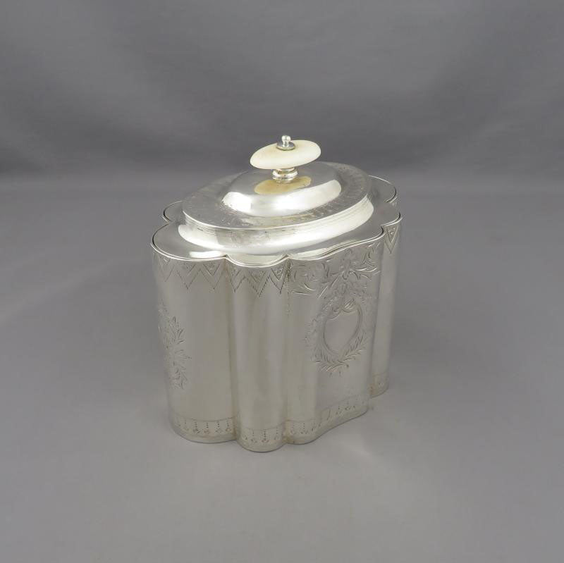 George III Sterling Silver Tea Caddy - JH Tee Antiques