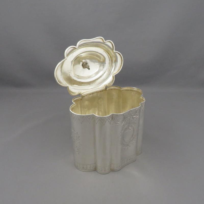 George III Sterling Silver Tea Caddy - JH Tee Antiques
