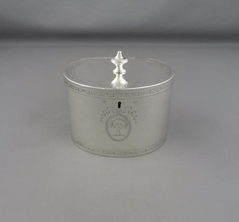 George III Silver Tea Caddy - JH Tee Antiques