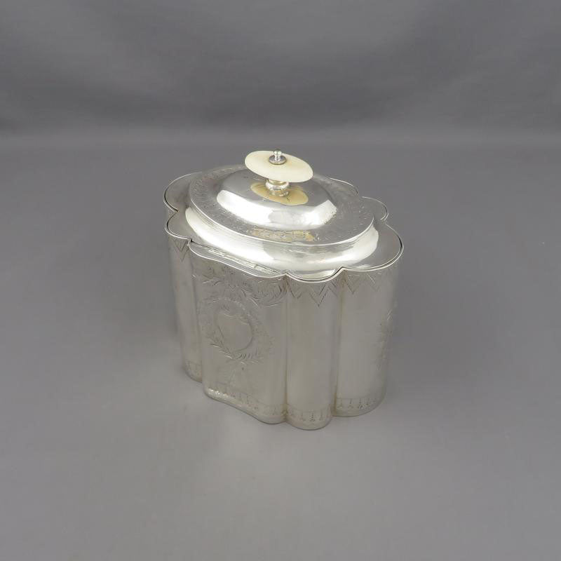 George III Sterling Silver Tea Caddy - JH Tee Antiques