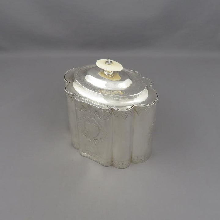 George III Sterling Silver Tea Caddy - JH Tee Antiques
