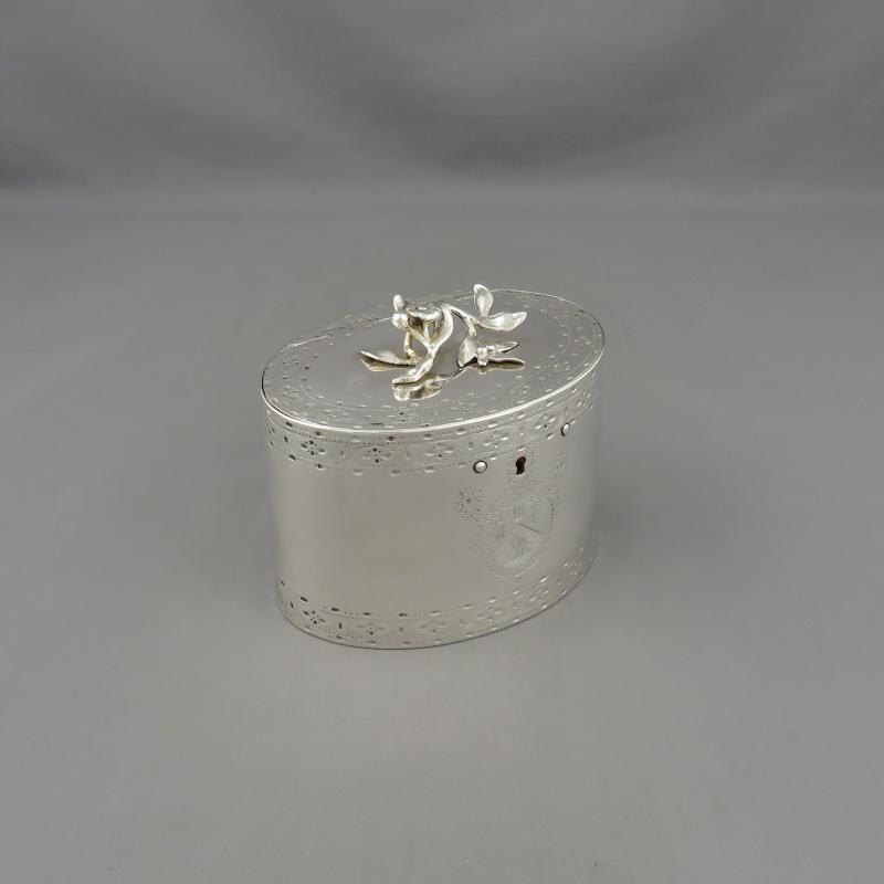 George III Neoclassical Silver Tea Caddy - JH Tee Antiques