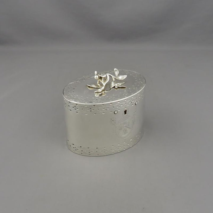 George III Neoclassical Silver Tea Caddy - JH Tee Antiques