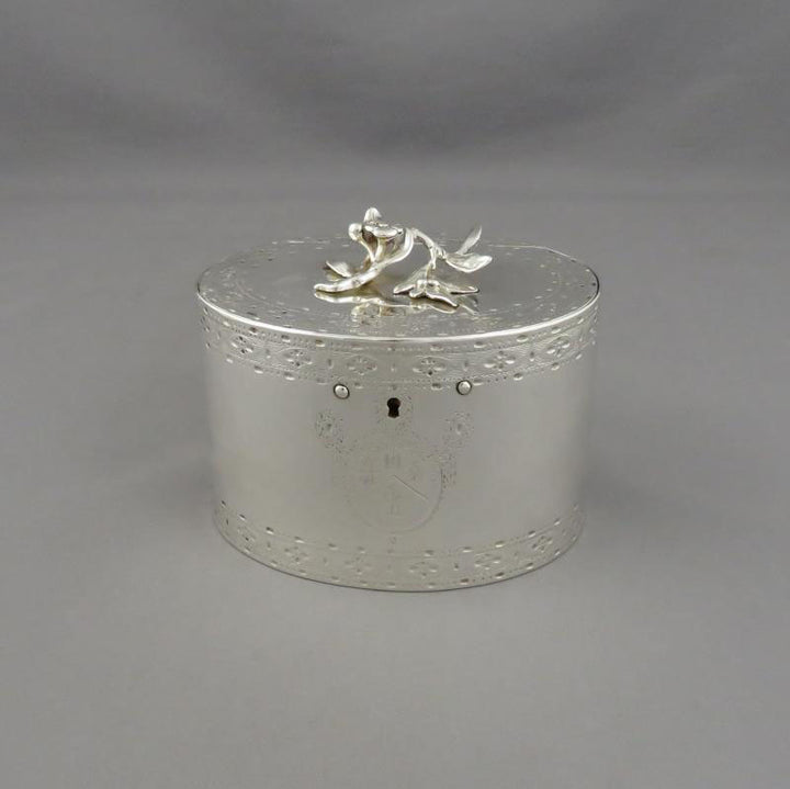 George III Neoclassical Silver Tea Caddy - JH Tee Antiques