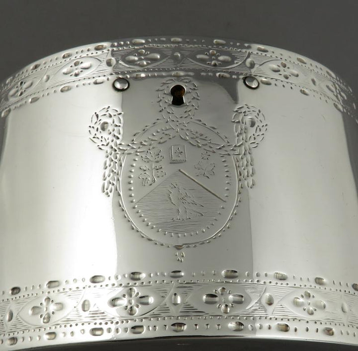George III Neoclassical Silver Tea Caddy - JH Tee Antiques