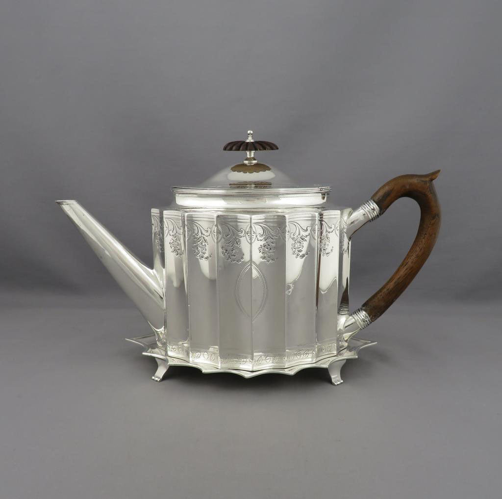 George III Silver Teapot and Stand - JH Tee Antiques