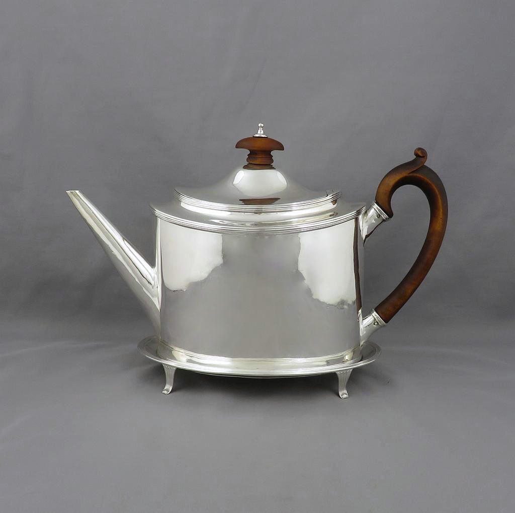 George III Silver Teapot and Stand - JH Tee Antiques