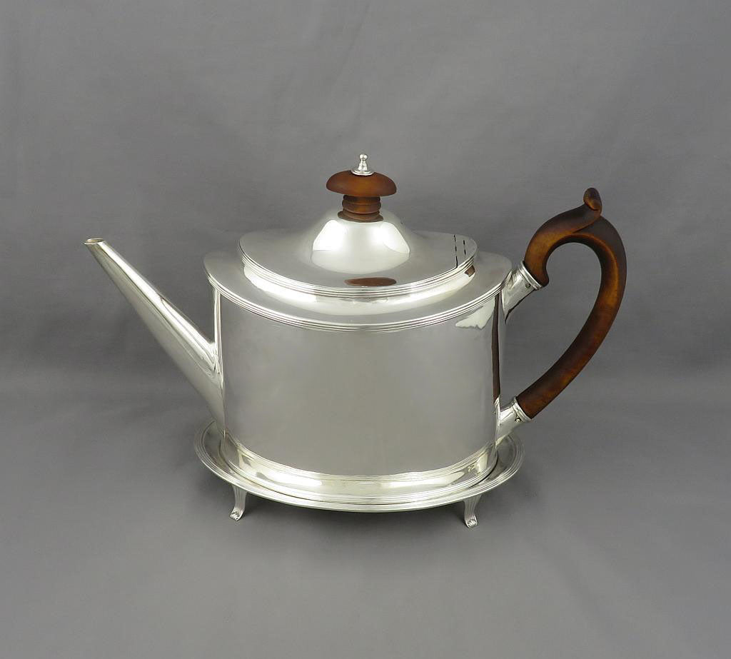 George III Silver Teapot and Stand - JH Tee Antiques