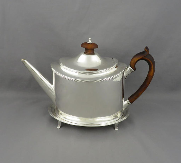 George III Silver Teapot and Stand - JH Tee Antiques