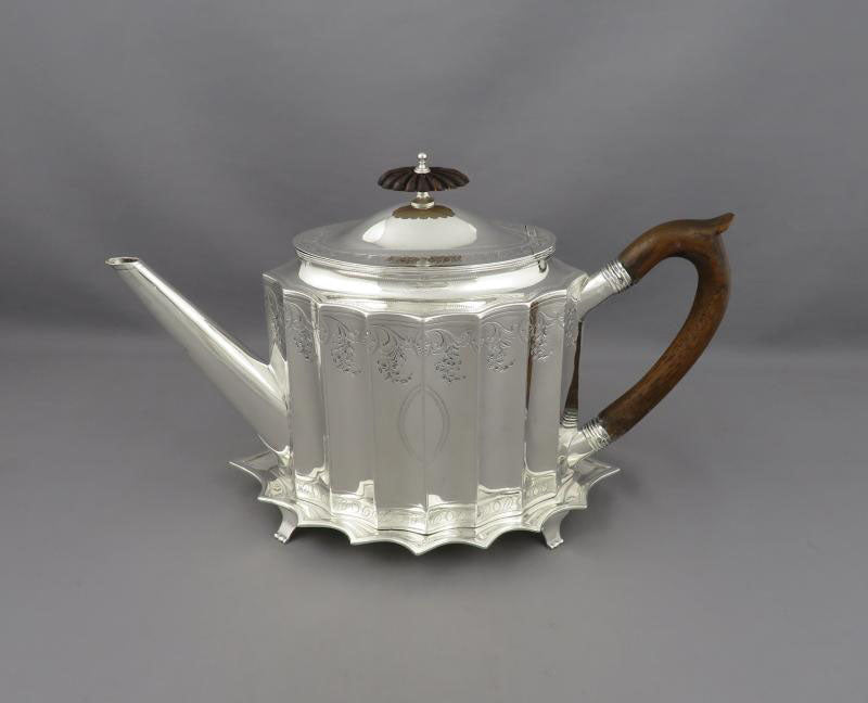 George III Silver Teapot and Stand - JH Tee Antiques