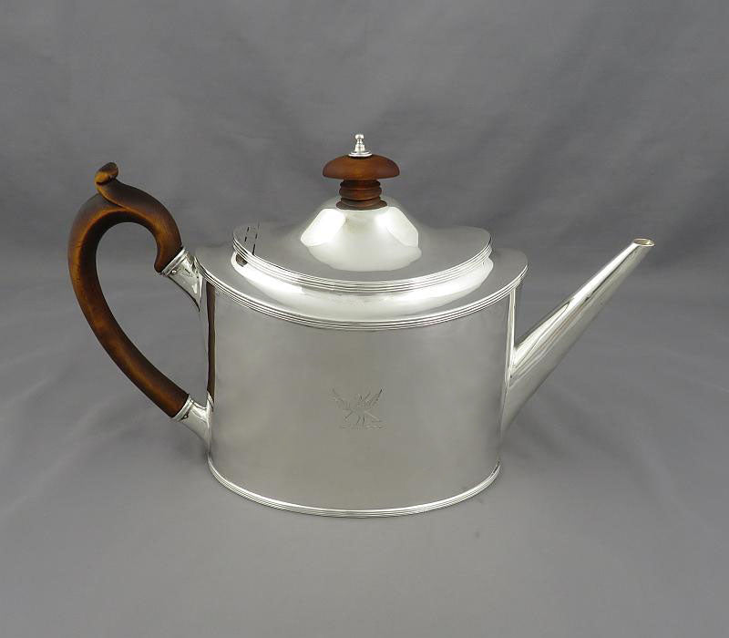George III Silver Teapot and Stand - JH Tee Antiques