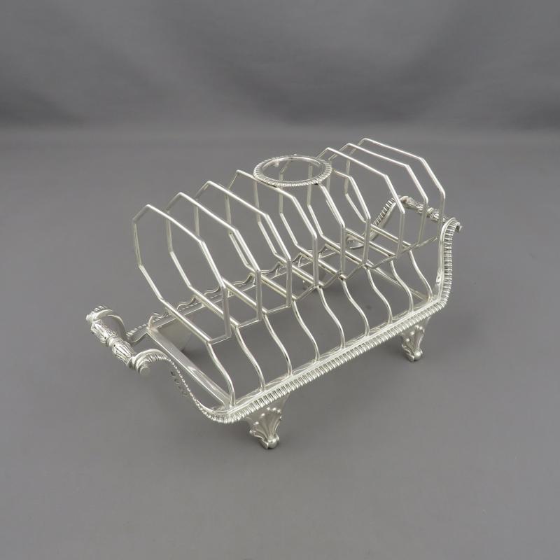 George III Sterling Silver Toast Rack - JH Tee Antiques