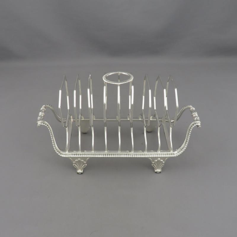 George III Sterling Silver Toast Rack - JH Tee Antiques