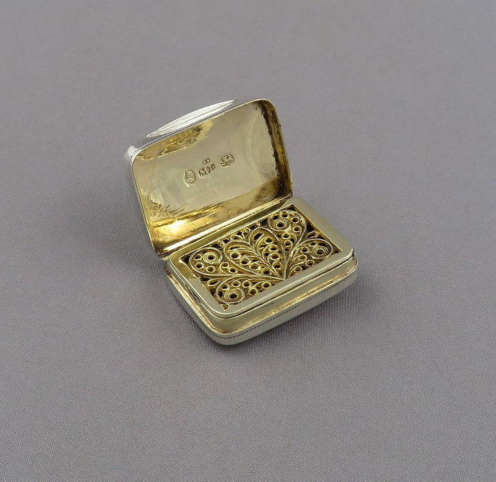 George III Sterling Silver Vinaigrette - JH Tee Antiques