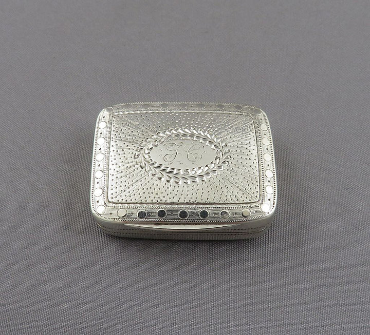 George III Sterling Silver Vinaigrette - JH Tee Antiques