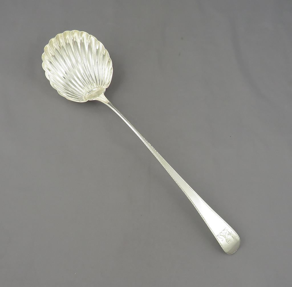 George III Silver Soup Ladle - JH Tee Antiques