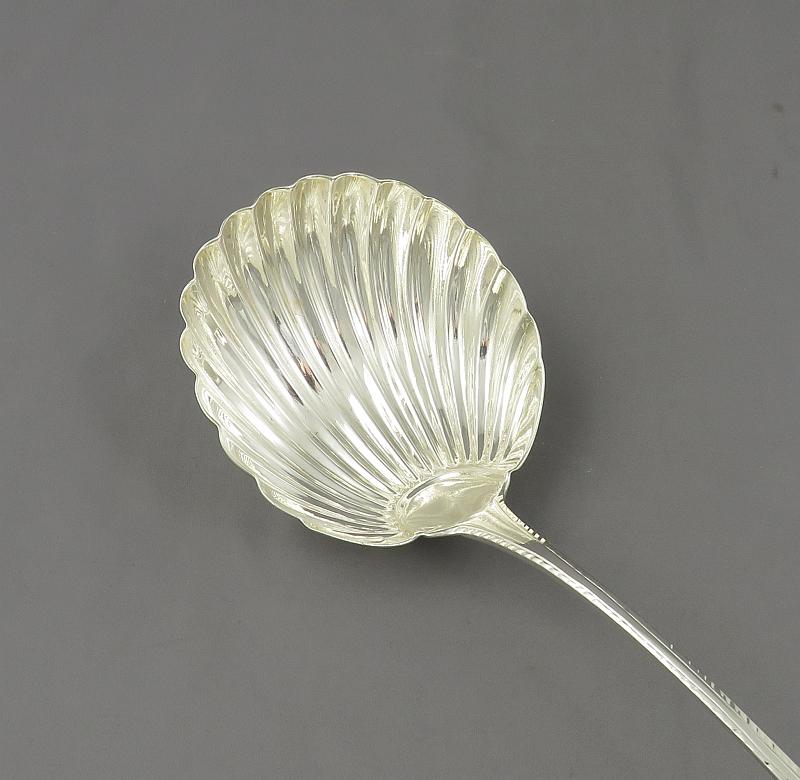 George III Silver Soup Ladle - JH Tee Antiques