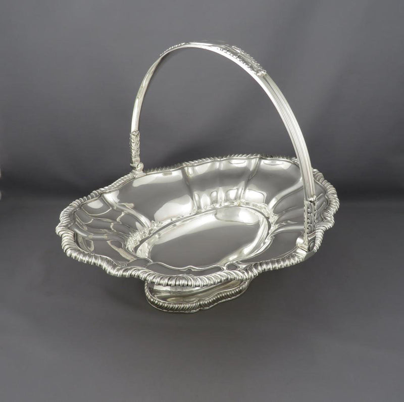 George IV Sterling Silver Cake Basket - JH Tee Antiques
