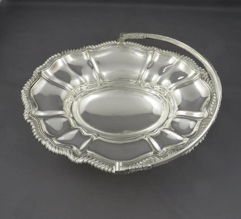 George IV Sterling Silver Cake Basket - JH Tee Antiques