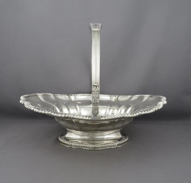 George IV Sterling Silver Cake Basket - JH Tee Antiques