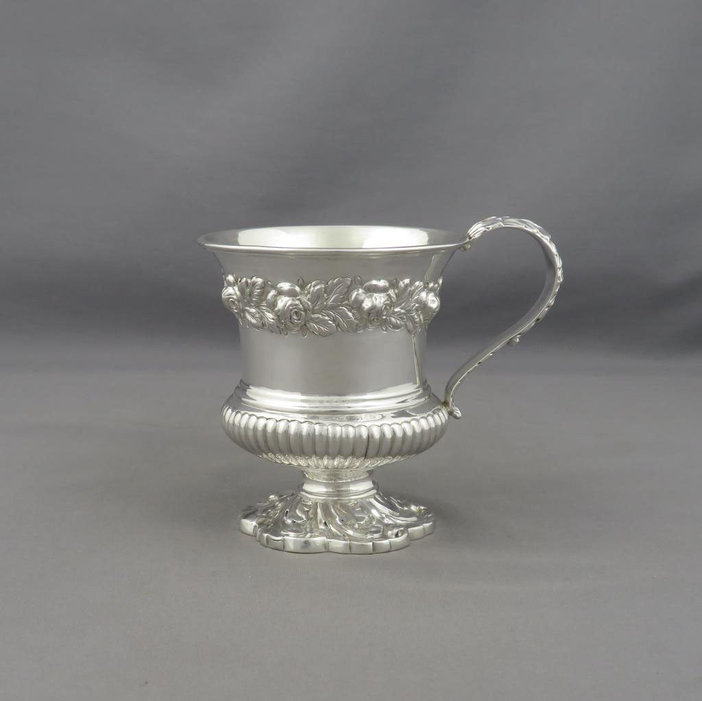 George IV Sterling Silver Christening Mug - JH Tee Antiques