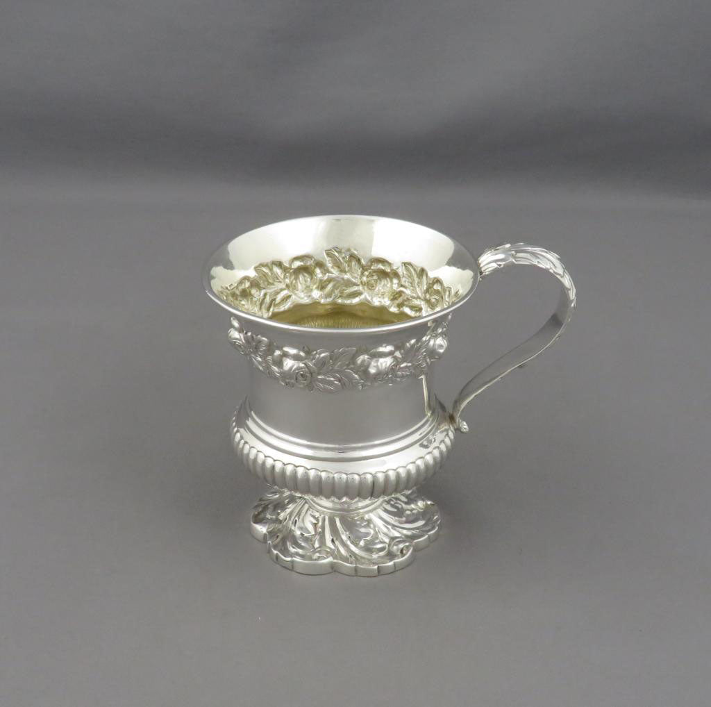 George IV Sterling Silver Christening Mug - JH Tee Antiques