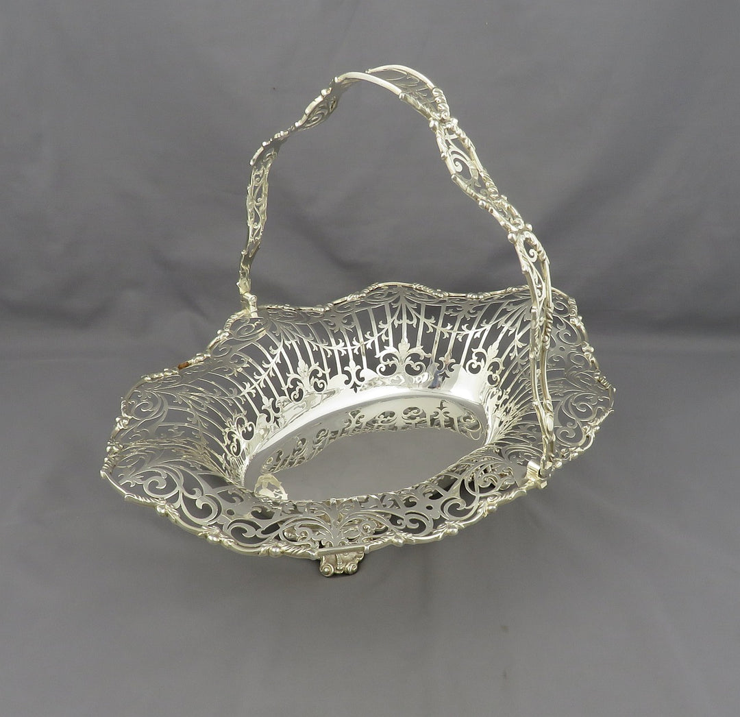 George V Pierced Silver Basket