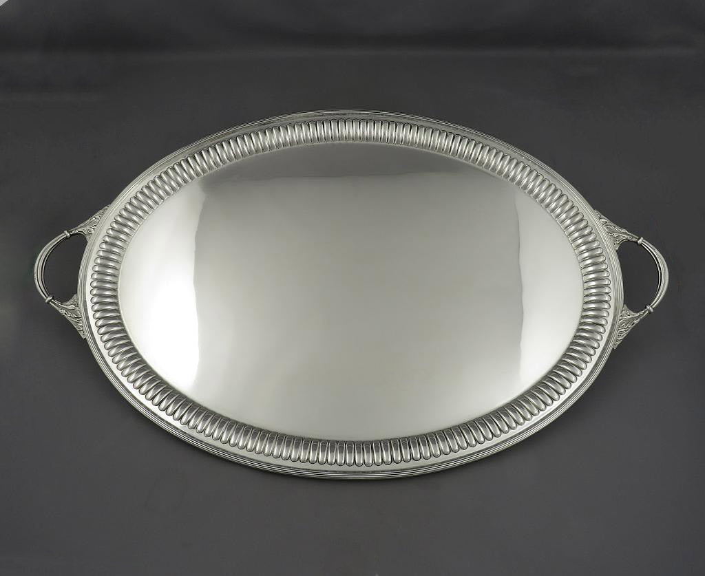 George V Sterling Silver Tray - JH Tee Antiques