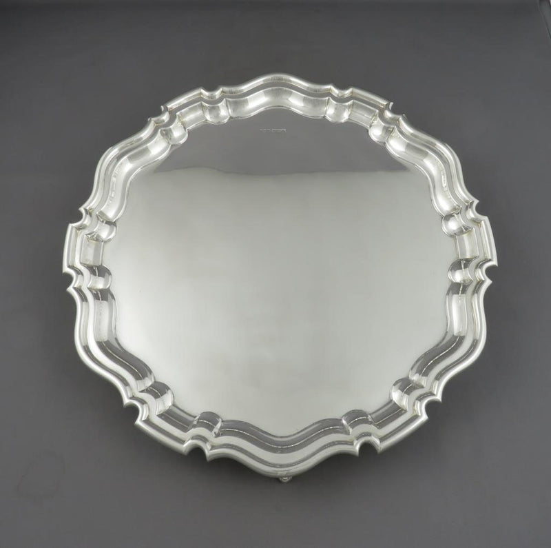 George V Sterling Silver Salver - JH Tee Antiques