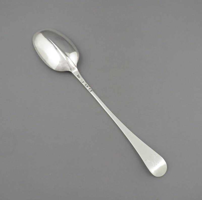 George II Rat Tail Silver Stuffing Spoon - JH Tee Antiques