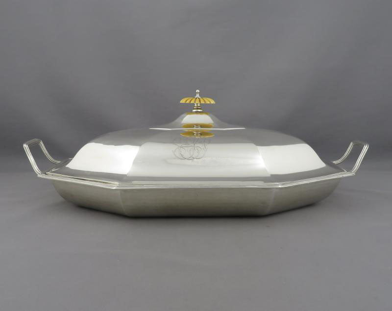 George III Sterling Silver Entree Dish - JH Tee Antiques