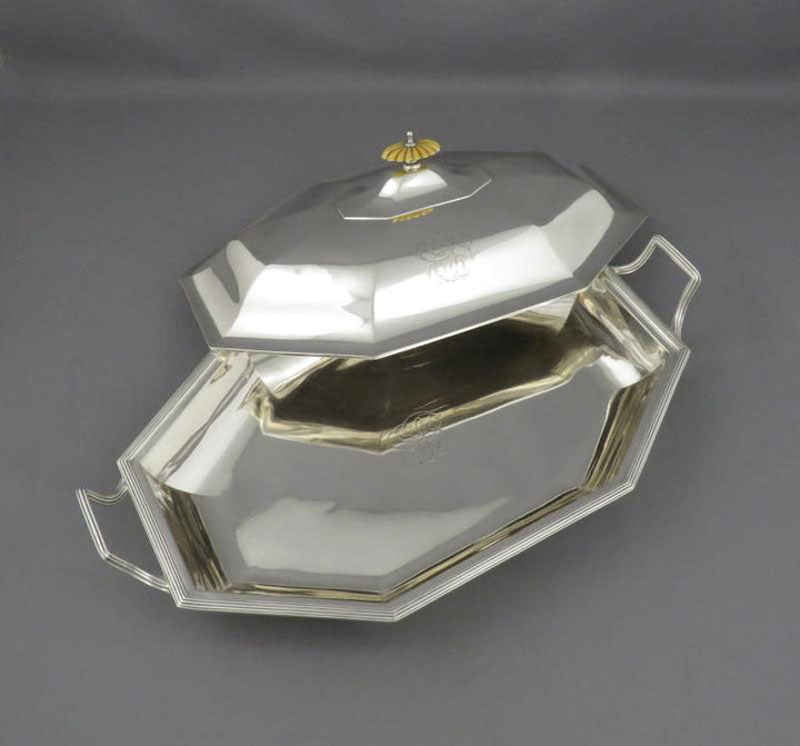 George III Sterling Silver Entree Dish - JH Tee Antiques