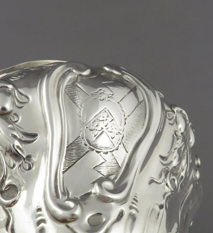 George III Rococo Silver Tea Caddy - JH Tee Antiques