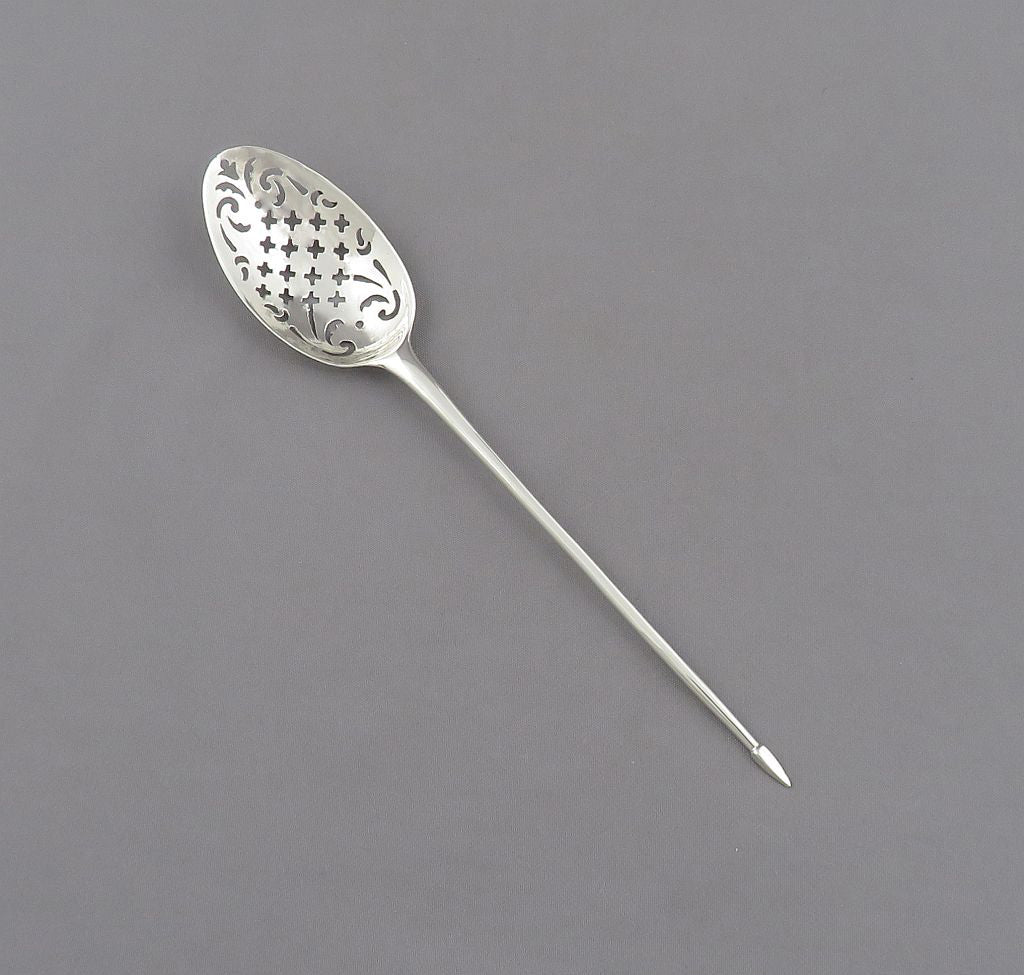 Georgian Silver Mote Spoon - JH Tee Antiques