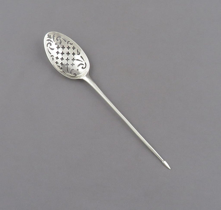 Georgian Silver Mote Spoon - JH Tee Antiques