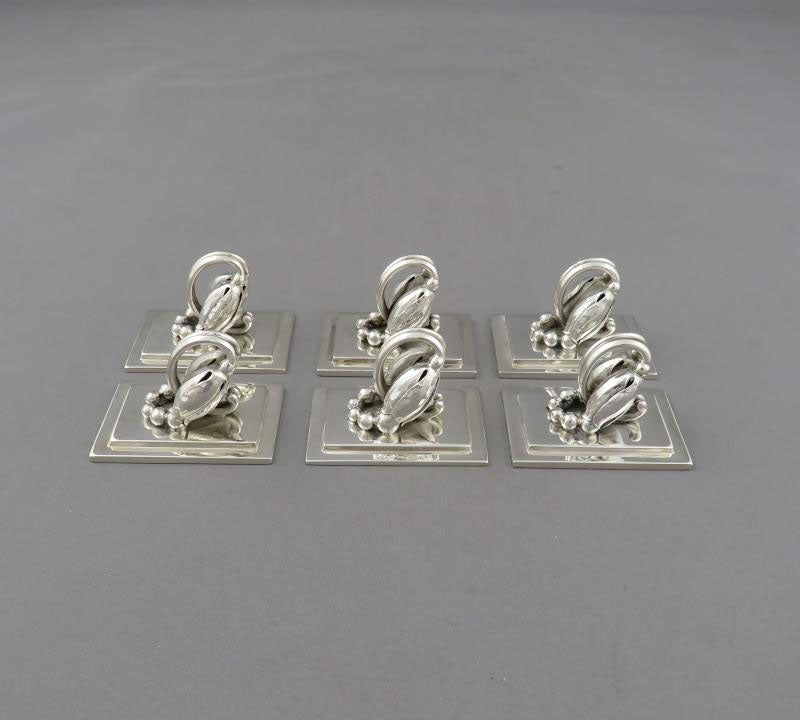 Georg Jensen Blossom Place Card Holders - JH Tee Antiques