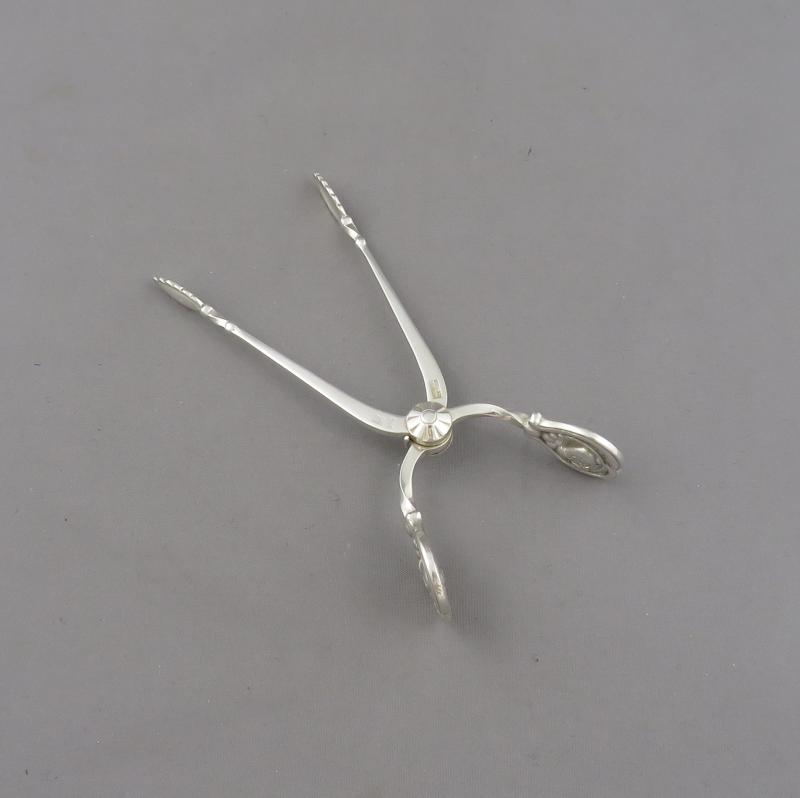 Georg Jensen Blossom Sterling Sugar Tongs - JH Tee Antiques